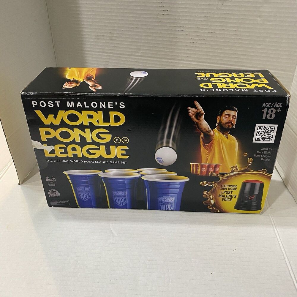 Post Malone’s World Pong League Game Set W/ Electric Shot Clock